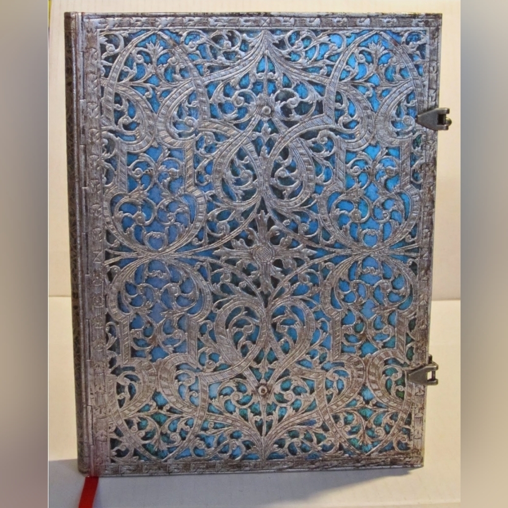 Maya Blue Hardcover Journals Grande 240Pg Unlined Silver Filigree CollectionNwot